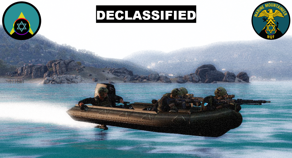 Declassified image of NQF fighters in an assault boat