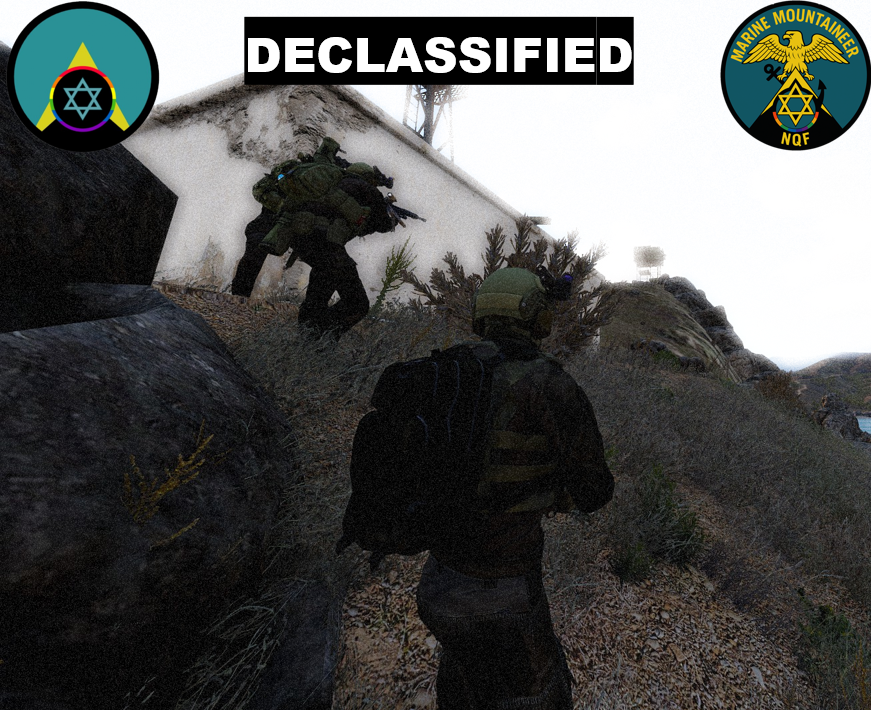 Declassified image of NQF fighters climbing toward an outpost